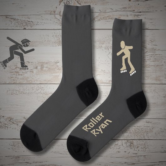Rollerskating sand on gray with text ソックス