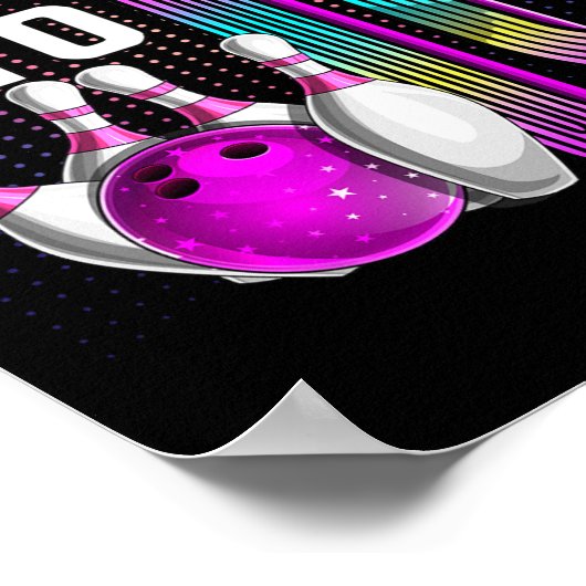 Rollin Into 10 Bowling Birthday Party 10th Birthda ポスター (角)