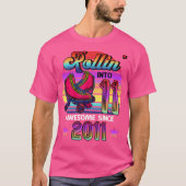 Rollin' Into 11 Awesome 2011 Roller Skating 11Th B Tシャツ (正面)