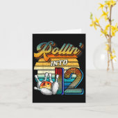 Rollin Into 12 Bowling Birthday Party 12th Birthda カード (黄色い花)