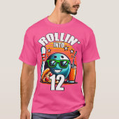 Rollin Into 12 Bowling Birthday Party 12Th Birthda Tシャツ (正面)