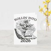 Rollin’ Into 2026 Dumpster Fire New Year Party Fun カード (黄色い花)