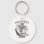 Rollin’ Into 2026 Dumpster Fire New Year Party Fun キーホルダー (正面)