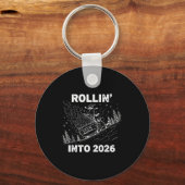 Rollin’ Into 2026 Dumpster Fire New Year Party Fun キーホルダー (正面)