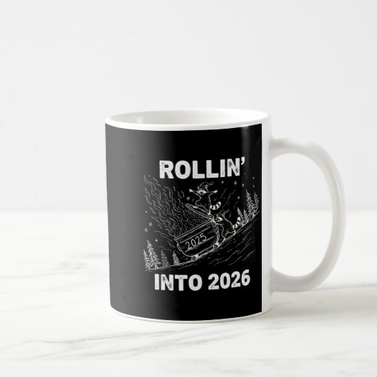 Rollin’ Into 2026 Dumpster Fire New Year Party Fun コーヒーマグカップ (右)