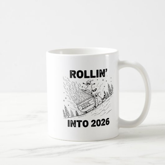 Rollin’ Into 2026 Dumpster Fire New Year Party Fun コーヒーマグカップ (右)