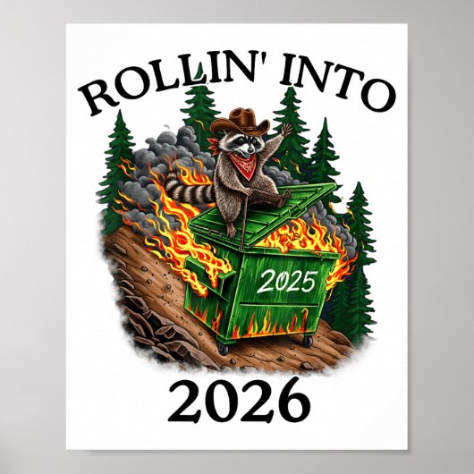 Rollin’ Into 2026 Dumpster Fire New Year Party Fun ポスター (正面)