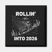 Rollin’ Into 2026 Dumpster Fire New Year Party Fun マグネット (正面)
