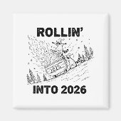 Rollin’ Into 2026 Dumpster Fire New Year Party Fun マグネット (正面)