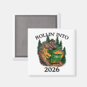 Rollin’ Into 2026 Dumpster Fire New Year Party Fun マグネット (正面/裏面)