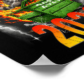 Rollin Into 2026 New Year 2026 Raccoon Cowboy Vint ポスター (角)