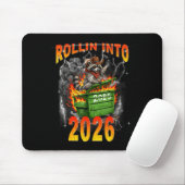 Rollin Into 2026 New Year 2026 Raccoon Cowboy Vint マウスパッド (マウス)