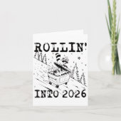 Rollin’ Into 2026 Raccoon Dumpster Fire Funny New カード (正面)