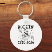 Rollin’ Into 2026 Raccoon Dumpster Fire Funny New  キーホルダー (正面)