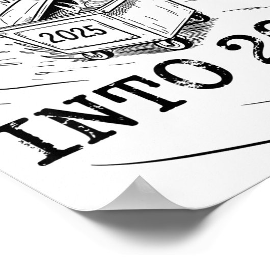 Rollin’ Into 2026 Raccoon Dumpster Fire New Year M ポスター (角)