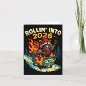 Rollin Into 2026 Raccoon Funny Dumpster Fire 2025 カード (正面)