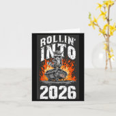 Rollin Into 2026 Raccoon Funny Dumpster Fire 2025  カード (黄色い花)