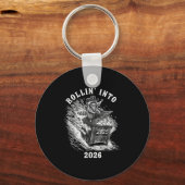 Rollin Into 2026 Raccoon Funny Dumpster Fire 2025  キーホルダー (正面)