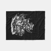 Rollin Into 2026 Raccoon Funny Dumpster Fire 2025  フリースブランケット (正面(横))