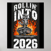 Rollin Into 2026 Raccoon Funny Dumpster Fire 2025  ポスター (正面)