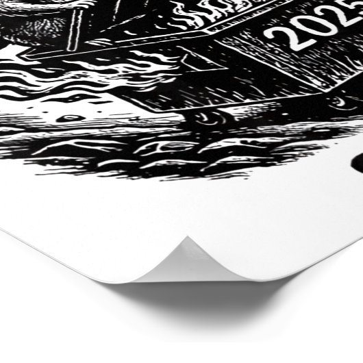 Rollin Into 2026 Raccoon Funny Dumpster Fire 2025  ポスター (角)