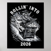 Rollin Into 2026 Raccoon Funny Dumpster Fire 2025  ポスター (正面)