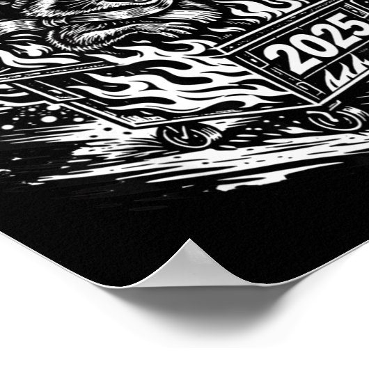 Rollin Into 2026 Raccoon Funny Dumpster Fire 2025  ポスター (角)