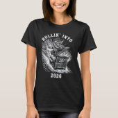 Rollin Into 2026 Raccoon Funny Dumpster Fire 2025  Tシャツ (正面)