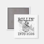 Rollin’ Into 2026 Raccoon Funny New Year Raccoon T マグネット (正面/裏面)