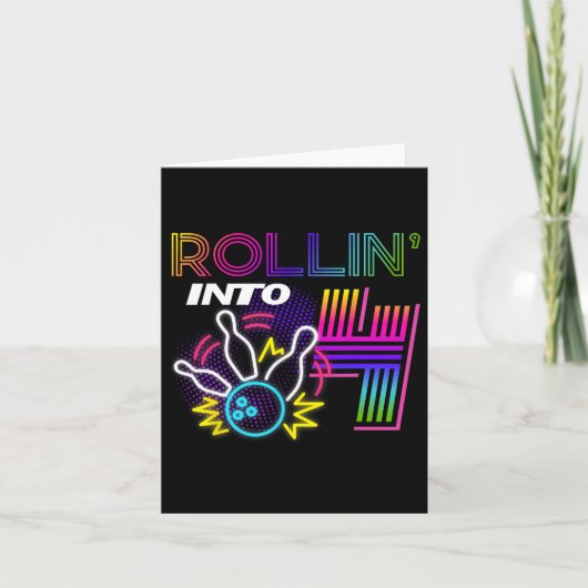 Rollin Into 4 Year Old Birthday Bowling Party 4th  カード (正面)