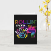 Rollin Into 4 Year Old Birthday Bowling Party 4th  カード (黄色い花)
