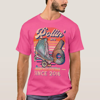 Rollin' Into 6 Awesome 2016 Roller Skating 6Th Bir Tシャツ