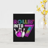 Rollin Into 7 Bowling Birthday Party 7th Birthday  カード (黄色い花)