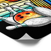 Rollin Into 7 Bowling Birthday Party 7th Birthday  ポスター (角)