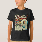 Rollin Into 9 Bowling Birthday Party 9th Birthday  Tシャツ (正面)