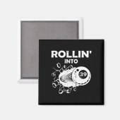 Rollin Into &#、Billiards &#、誕生日・フレーミング マグネット (正面/裏面)