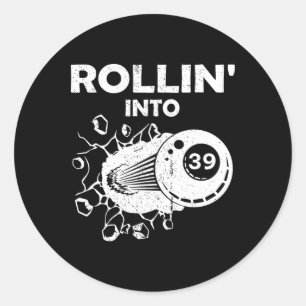 Rollin Into &#、Billiards &#、誕生日・フレーミング ラウンドシール