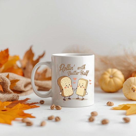 Rollin’ with My Butter Half - Cute Thanksgiving  コーヒーマグカップ