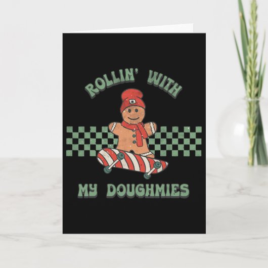 Rollin With My Doughmies Retro Gingerbread Man Ska カード (正面)