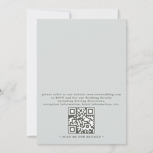 Rolling Hills Rustic Countryside QR Code Wedding 招待状 (裏面)
