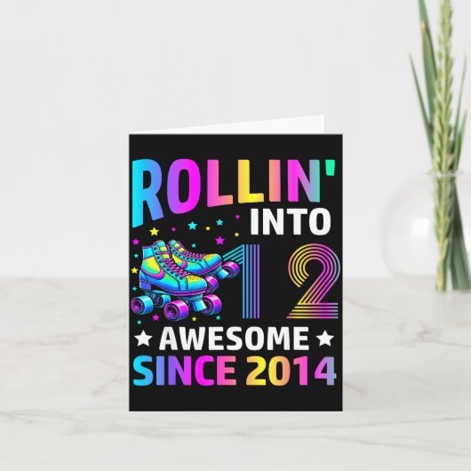 Rolling Into 12 Years Old Skates 12th Birthday Gir カード (正面)