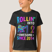 Rolling Into 12 Years Old Skates 12th Birthday Gir Tシャツ (正面)