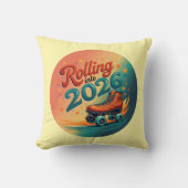 Rolling Into 2026 Retro Decorative Pillow クッション (正面)