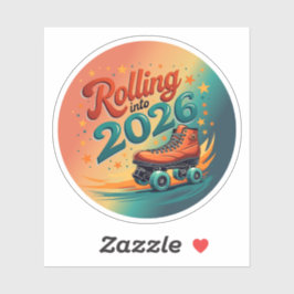Rolling Into 2026 Retro Skate Sticker シール