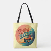 Rolling Into 2026 Retro Skate Tote トートバッグ (裏面)