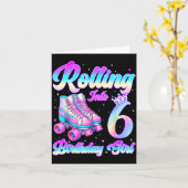 Rolling Into 6 Year Old Roller Skating 6th Birthda カード (黄色い花)
