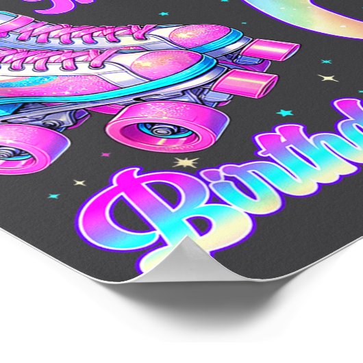 Rolling Into 6 Year Old Roller Skating 6th Birthda ポスター (角)