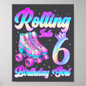 Rolling Into 6 Year Old Roller Skating 6th Birthda ポスター (正面)
