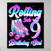 Rolling Into 9 Year Old Roller Skating 9th Birthda ポスター (正面)