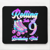 Rolling Into 9 Year Old Roller Skating 9th Birthda マウスパッド (正面)